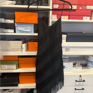 Amanda Uprichard Black Fringe Dress